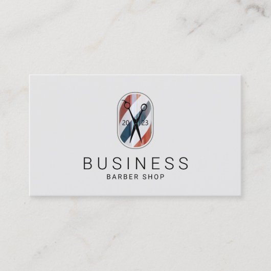Barber Shop Stijlvolle Barber Pole Logo Hair Styli Visitekaartje (Voorkant)