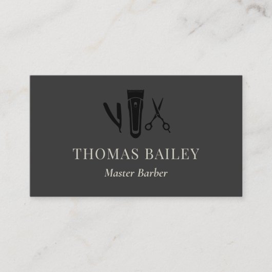 Barber Shop Straight scheermes en schaar QR Visitekaartje (Voorkant)