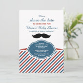 Barber Shop Stripes Baby shower Invitation Kaart (Staand voorkant)