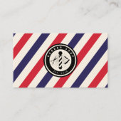 Barber shop stripes barbershop logo visitekaartje (Voorkant)