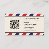 Barber shop stripes barbershop logo visitekaartje (Achterkant)