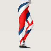 Barber Shop Stripes op Red/White/Blue Mode Leggings (Rechts)