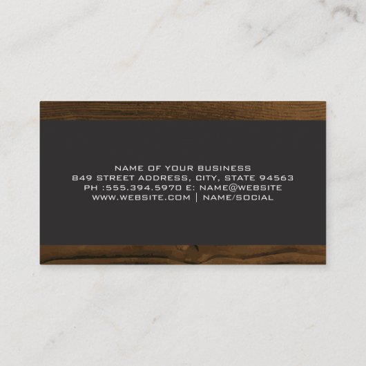 Barber Shop Stylist Tools | Hout Visitekaartje (Achterkant)