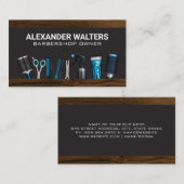Barber Shop Stylist Tools | Hout Visitekaartje (Voorkant / Achterkant)