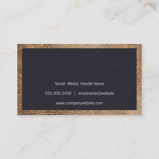 Barber Shop Tools | Leder Visitekaartje (Achterkant)