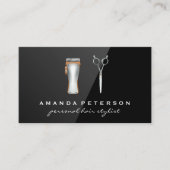 Barber Shop Tools | Zwart gloss Visitekaartje (Voorkant)