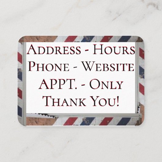 Barber Shop Visitekaartje (Achterkant)