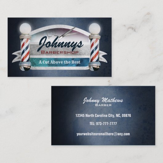 Barber Shop-Visitekaartjes Visitekaartje (Voorkant / Achterkant)