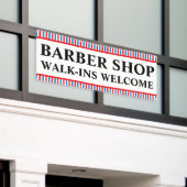 Barber Shop Walk Ins Welkom Zakelijke Advertentie Spandoek (Buitenkant Gebouw)