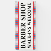 Barber Shop Walk Ins Welkom Zakelijke Advertentie Spandoek (Verticaal)