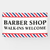 Barber Shop Walk Ins Welkom Zakelijke Advertentie Spandoek (Horizontaal)