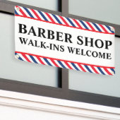 Barber Shop Walk Ins Welkom Zakelijke Advertentie Spandoek (Buitenkant Gebouw)