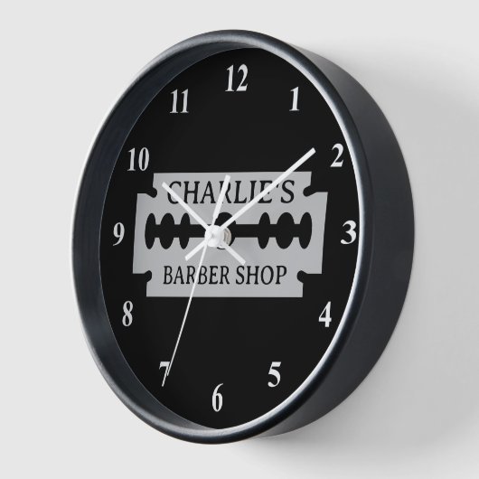 Barber shop wandklok met scheermesontwerp (Hoek)