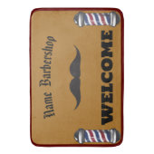 Barber Shop Welkom Barbershop Haarstijl DIY NAAM Badmat (Voorkant Verticaal)