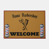 Barber Shop Welkom Barbershop Haarstijl DIY NAAM Deurmat (Voorkant)