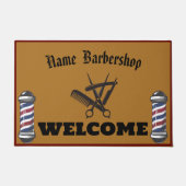 Barber Shop Welkom Barbershop Haarstijl DIY NAAM Deurmat (Voorkant)
