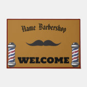 Barber Shop Welkom Barbershop Haarstijl DIY NAAM Deurmat (Voorkant)