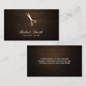 Barber Shop Wood Background Vignette Visitekaartje (Voorkant / Achterkant)
