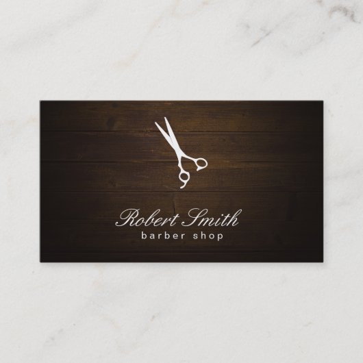 Barber Shop Wood Background Vignette Visitekaartje (Voorkant)