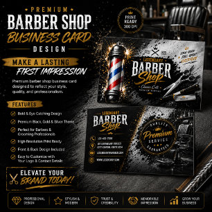 Barber Shop Zakelijke Kaart Promotie Bewerkbaar Visitekaartje