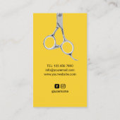 Barber Shop Zwart Barber Pole Minimalistisch Haar Visitekaartje (Achterkant)