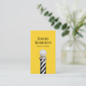 Barber Shop Zwart Barber Pole Minimalistisch Haar Visitekaartje (Staand voorkant)