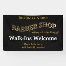 Barber Shop Zwart Goud Heropenen America Banner