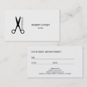 Barber shop zwart wit logo afspraak sjabloon afsprakenkaartje (Voorkant / Achterkant)