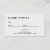 Barber shop zwart wit logo afspraak sjabloon afsprakenkaartje (Achterkant)