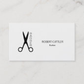 Barber shop zwart wit logo afspraak sjabloon afsprakenkaartje (Voorkant)