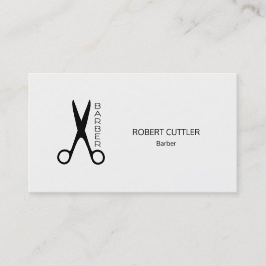 Barber shop zwart wit logo afspraak sjabloon afsprakenkaartje (Voorkant)