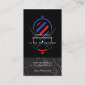 Barber Shop | Zwarte marmer Barber Pole Visitekaartje (Achterkant)