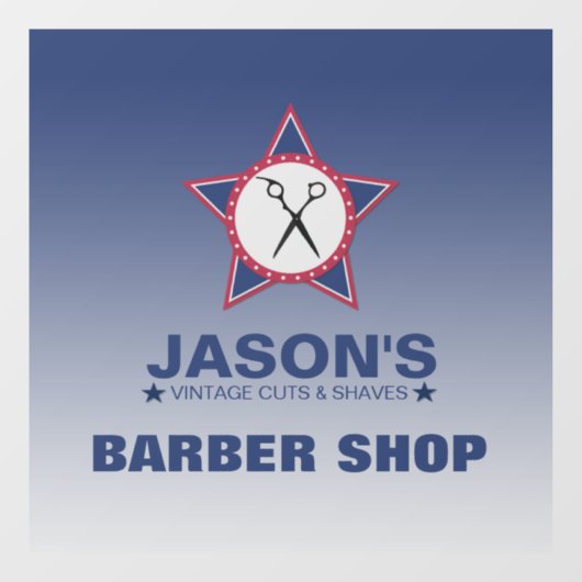 Barber ShopWindow Cling Raamsticker (Vel)