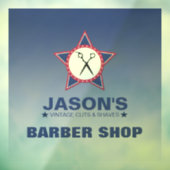 Barber ShopWindow Cling Raamsticker (Vel 3)