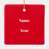 Barber Silhouette kerstversiering met naam Keramisch Ornament (Achterkant)