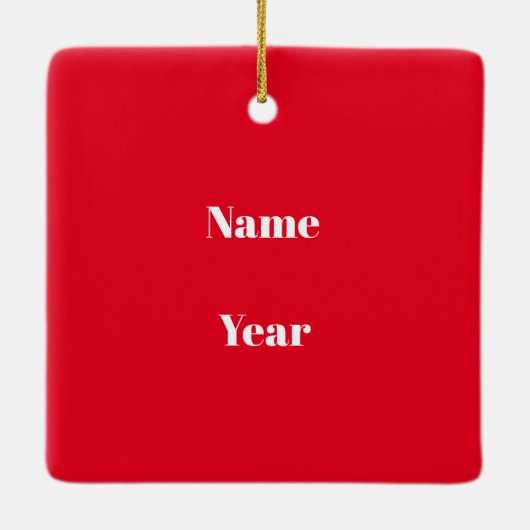 Barber Silhouette kerstversiering met naam Keramisch Ornament (Achterkant)