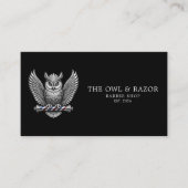 Barber Silver Uil Professionele Kapper Winkel Qr C Visitekaartje (Voorkant)