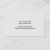 Barber Skull Barbershop Plain Black Hair Stylist Visitekaartje (Achterkant)