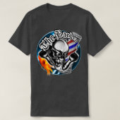 Barber Skull met Flaming Razor 1 T-shirt (Design voorkant)