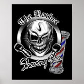 Barber Skull Poster (Voorkant)