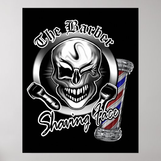 Barber Skull Poster (Voorkant)