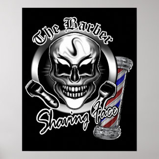 Barber Skull Poster