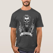 Barber Skull Professionele Haarstylist Donker T-shirt (Voorkant)
