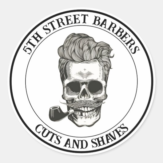  Barber Skull Sticker (Voorkant)