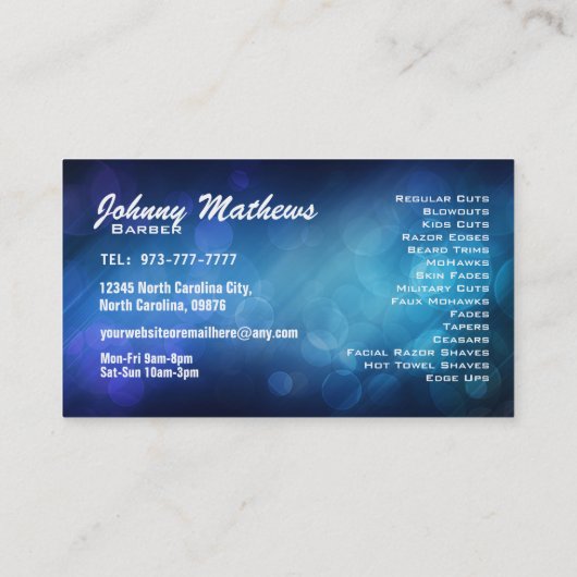 Barber Slogans Visitekaartjes (Achterkant)