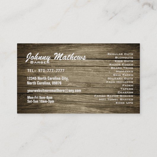 Barber Slogans Visitekaartjes (Achterkant)