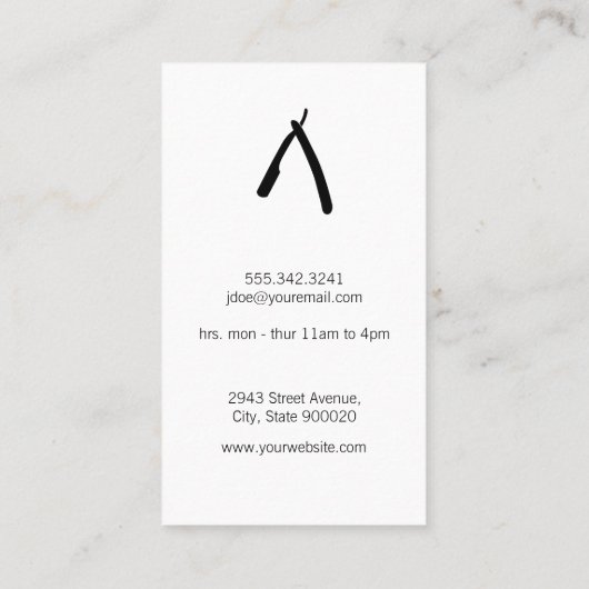 Barber Specialist Visitekaartje (Achterkant)