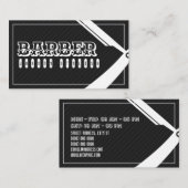 Barber stijl elegante professionele zwart grijs visitekaartje (Voorkant / Achterkant)
