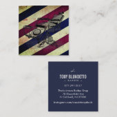 barber stoel / Barber Stripe Matte Vierkante Visitekaartje (Voorkant / Achterkant)