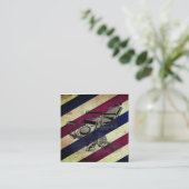  barber stoel / Barber Stripe Matte Vierkante Visitekaartje (Staand voorkant)